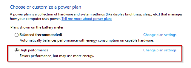 High Performance Power Options Windows 176 1