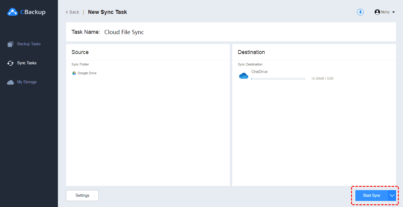 Sync Google Drive to OneDrive
