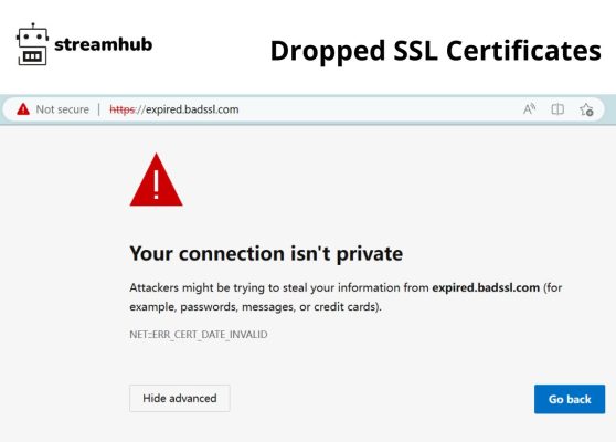 Dropped SSL Certificates